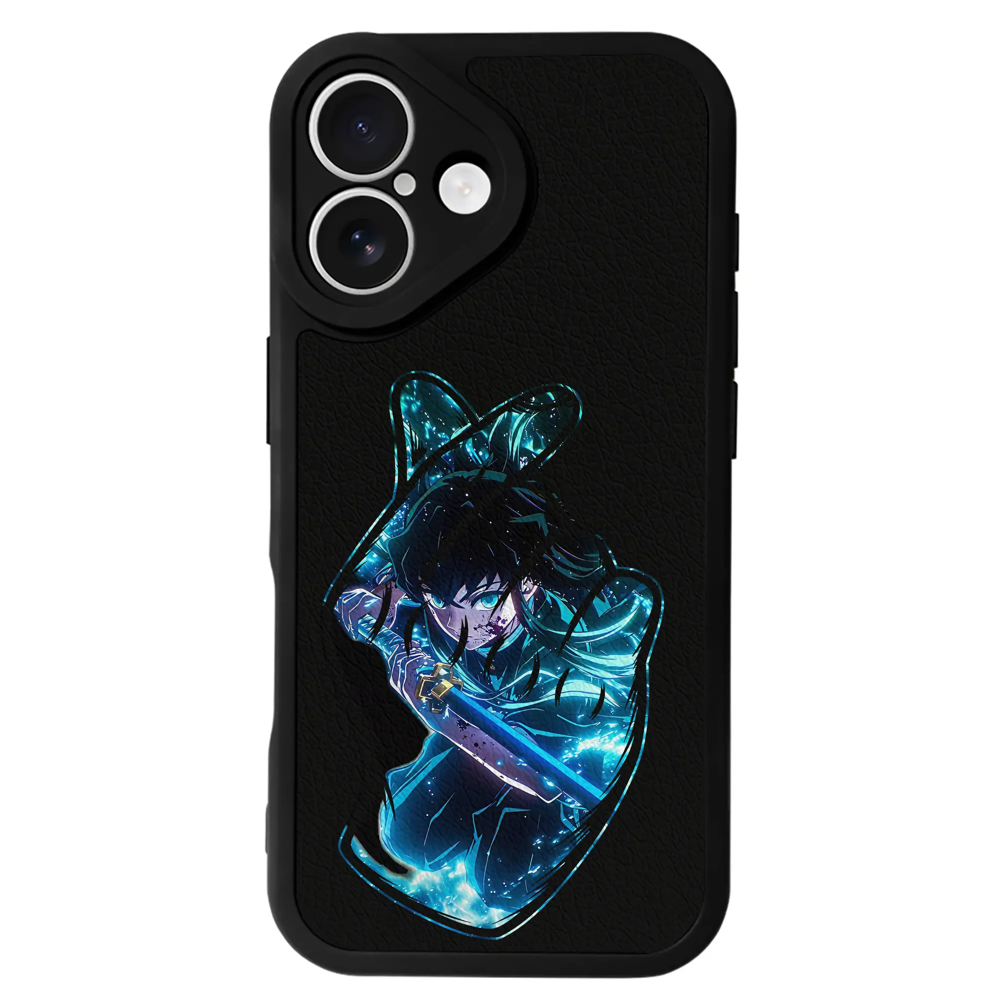 鬼滅の刃 グッズ,時透 無一郎 - IPhone 16シリーズ対応 ・ シリコンスマホケース ・ レザー調 ・ 高精度フィット ・ 耐衝撃 ・ ワイヤレス充電対応 ・ 精密カット